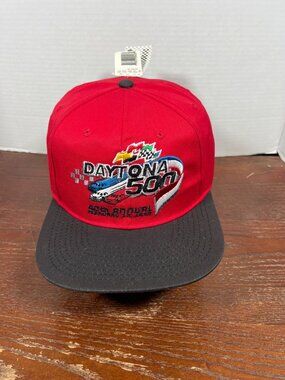 Vintage Daytona 500 40th Annual NASCAR Snapback Cap Red & Black X3